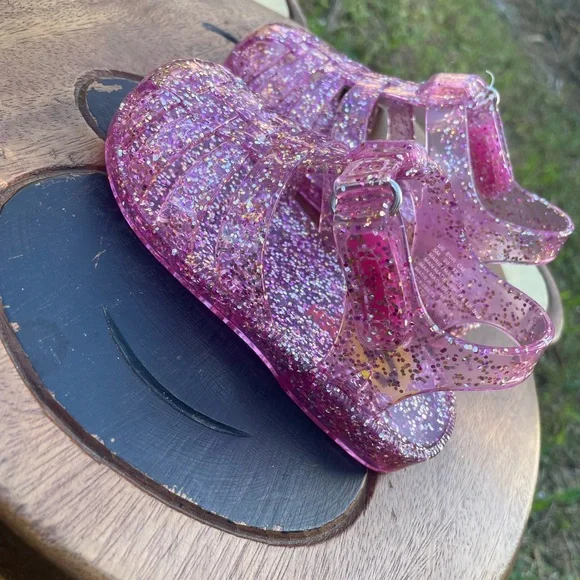 Oshkosh B’gosh Marie Jelly toddler girl sandals glittery pink size 5 - NWT - Picture 6 of 16